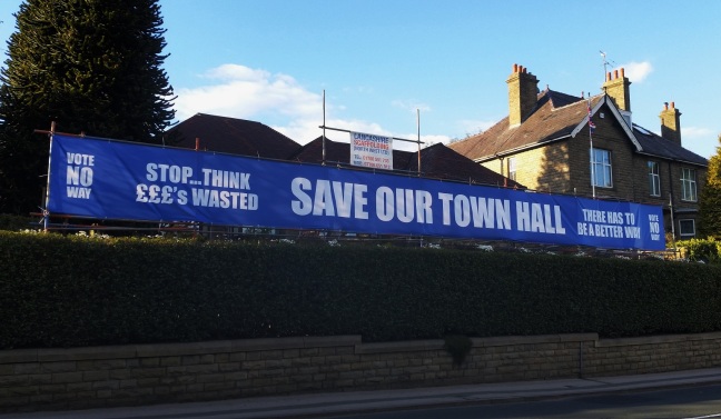 save our town hall banner